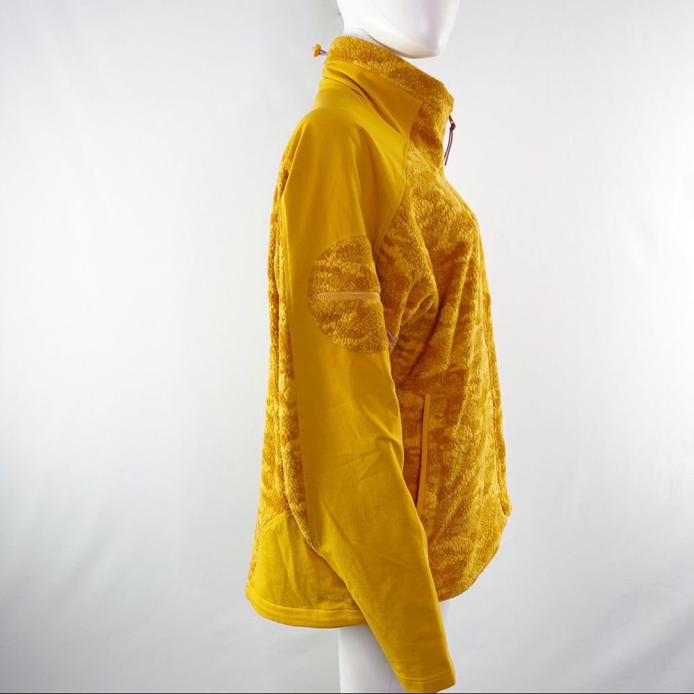NEW Outdoor Voices Size L Mustard Yellow Fleece Full Zip Jacket in Cider Cloud - Picture 8 of 12